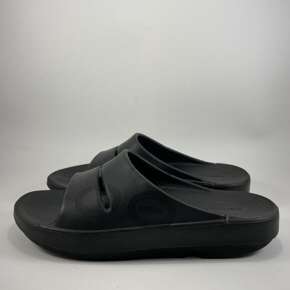 Oofos Ooahh Slide Sandals Mens Size 9 Black Comfort Recovery Shoes, Womens 11 main image 9